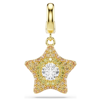 swarovski تعليقة sublima، قطع مستدير، نجمة، لون أصفر، لمسة نهائية من الذهب عيار 18 قيراط