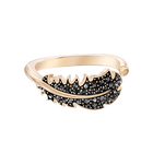 خاتم Naugty Motif ، أسود ، مطلي باللون الذهبي الوردي