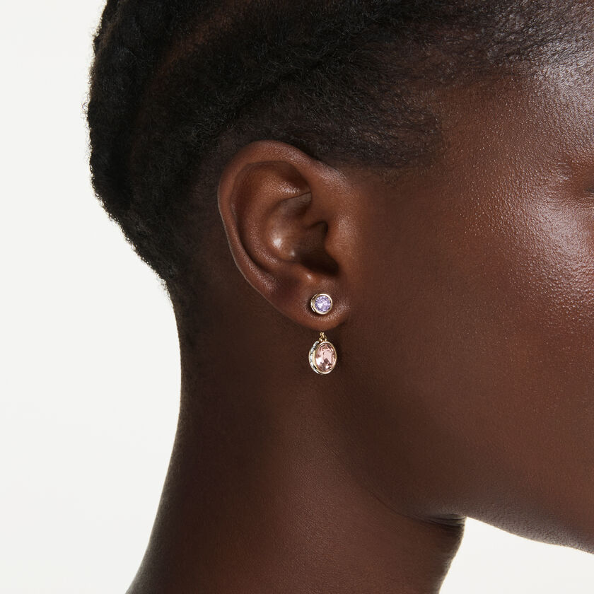 swarovski أقراط متدلية chroma، قطع متنوع، ألوان متعددة، طلاء باللون الذهبي