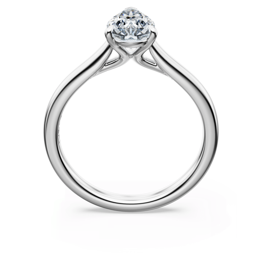 swarovski خاتم سوليتير eternity، أحجار ألماس مُصنعة في المختبر بإجمالي 1 قيراط، قطع على شكل كمثرى، ذهب أبيض عيار 18