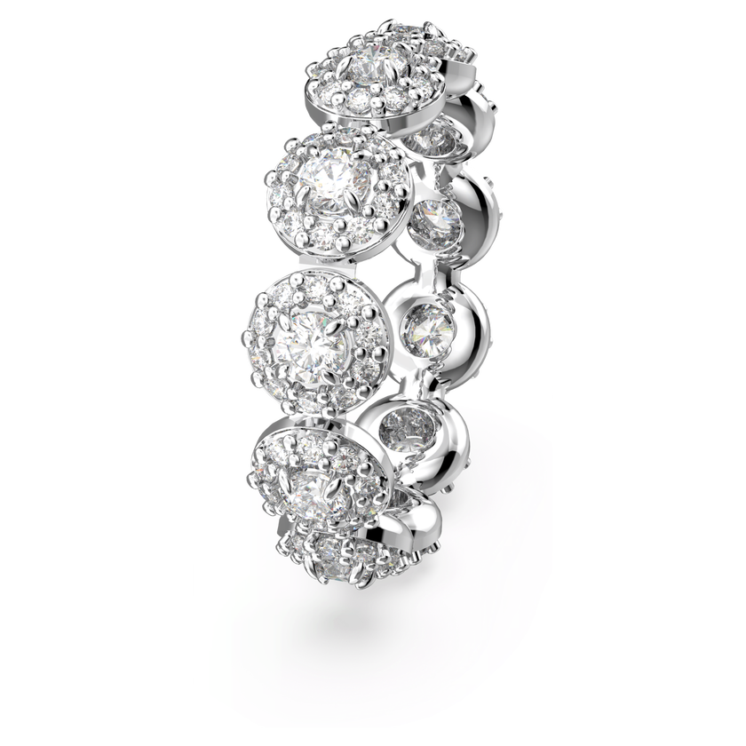 swarovski خاتم una angelic، قطع مُستدير، لون أبيض، طلاء روديوم