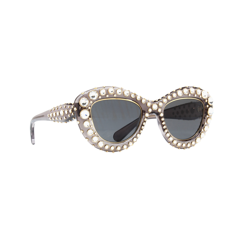 swarovski sunglasses  cat eye shape  sk6060  silver tone