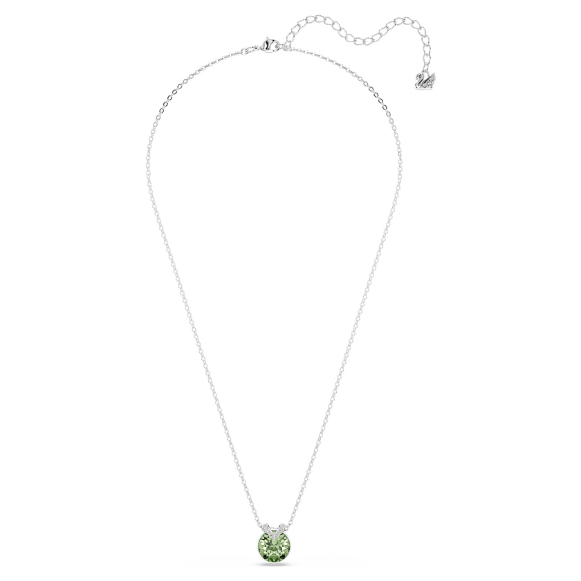 swarovski قلادة bella على شكل حرف v، قطع مستدير، لون أبيض، طلاء روديوم