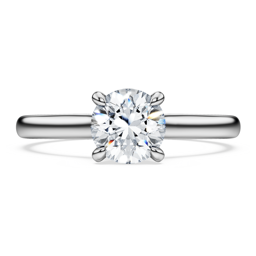 swarovski خاتم سوليتير eternity، أحجار ألماس مُصنعة في المختبر بإجمالي 1 قيراط، قطع مستدير، ذهب أبيض عيار 18