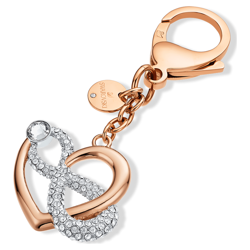 swarovski دلاية حقيبة infinite، على شكل لانهاية وقلب، لون أبيض، لمسة نهائية من معادن مختلطة