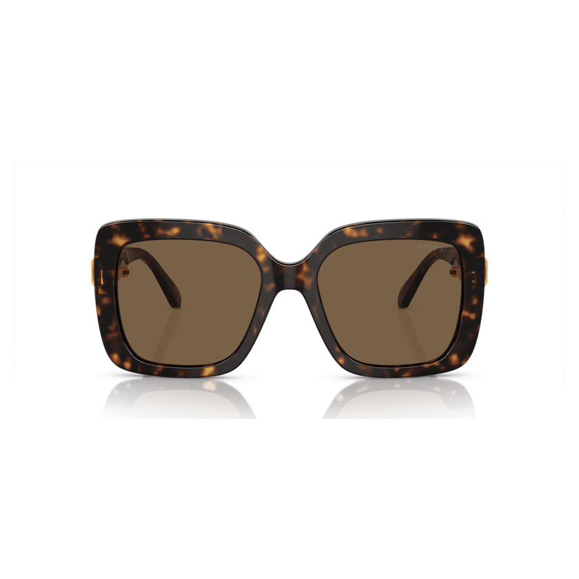 swarovski نظارة شمسية، حجم كبير، شكل مربع، sk6001 el sq، لون بني