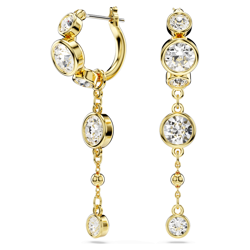 swarovski أقراط متدلية imber، قطع مُستدير، لون أبيض، لمسة نهائية من معادن مختلطة