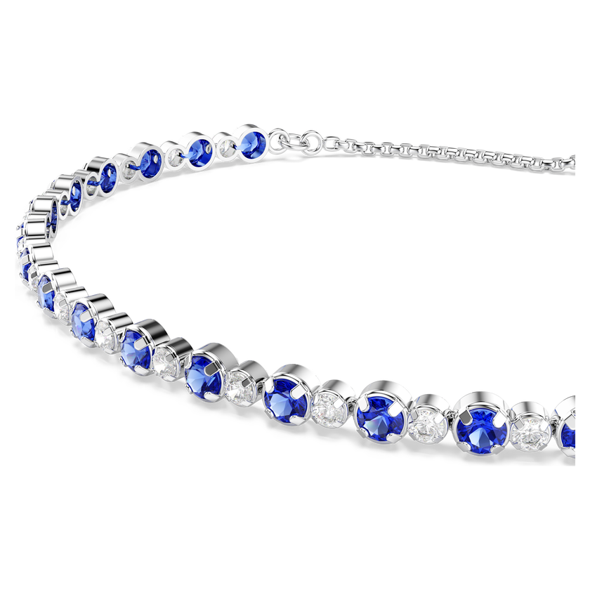 swarovski سوار matrix tennis، قطع مستدير متنوع، لون أزرق، طلاء روديوم