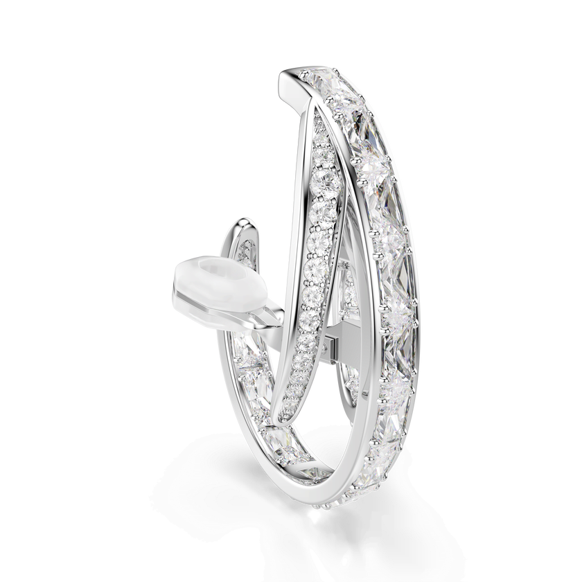 swarovski أقراط مشبك vienna، قطع متنوع، لون أبيض، طلاء روديوم