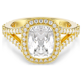 swarovski خاتم una angelic، قطع كوشن، لون أبيض، لمسة نهائية من الذهب عيار 18 قيراط