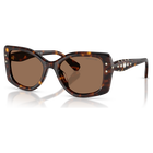 swarovski نظارة شمسية، شكل وسادة، sk6058u، لون بني