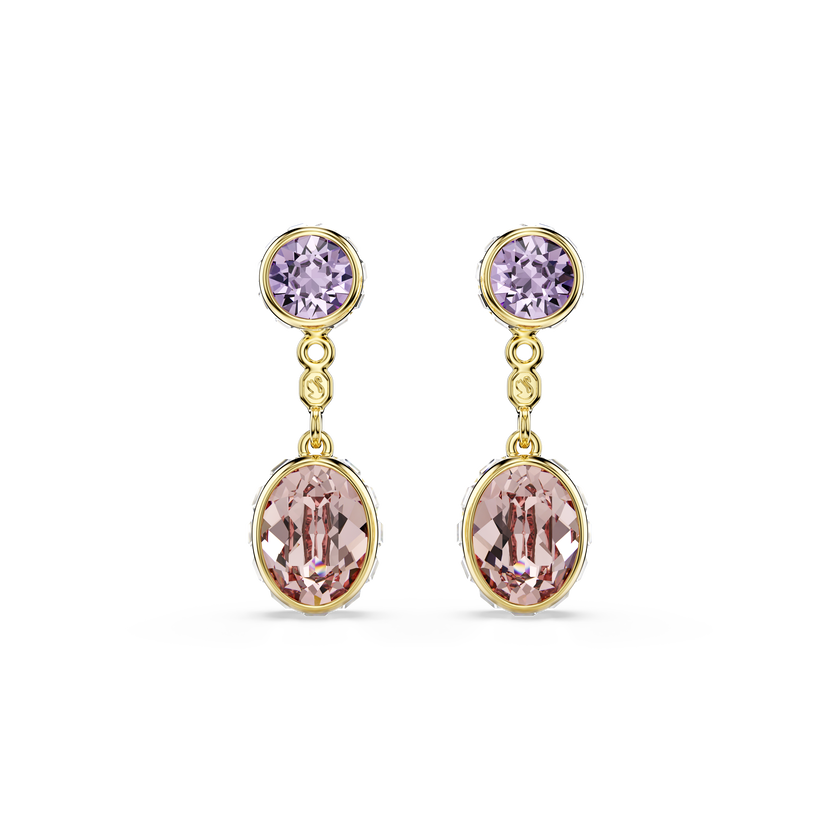 swarovski أقراط متدلية chroma، قطع متنوع، ألوان متعددة، طلاء باللون الذهبي