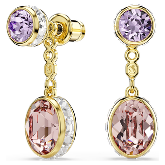 swarovski أقراط متدلية chroma، قطع متنوع، ألوان متعددة، طلاء باللون الذهبي