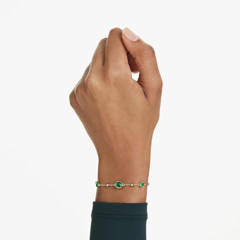swarovski سوار imber، قطع مستدير، لون أزرق، طلاء باللون الذهبي