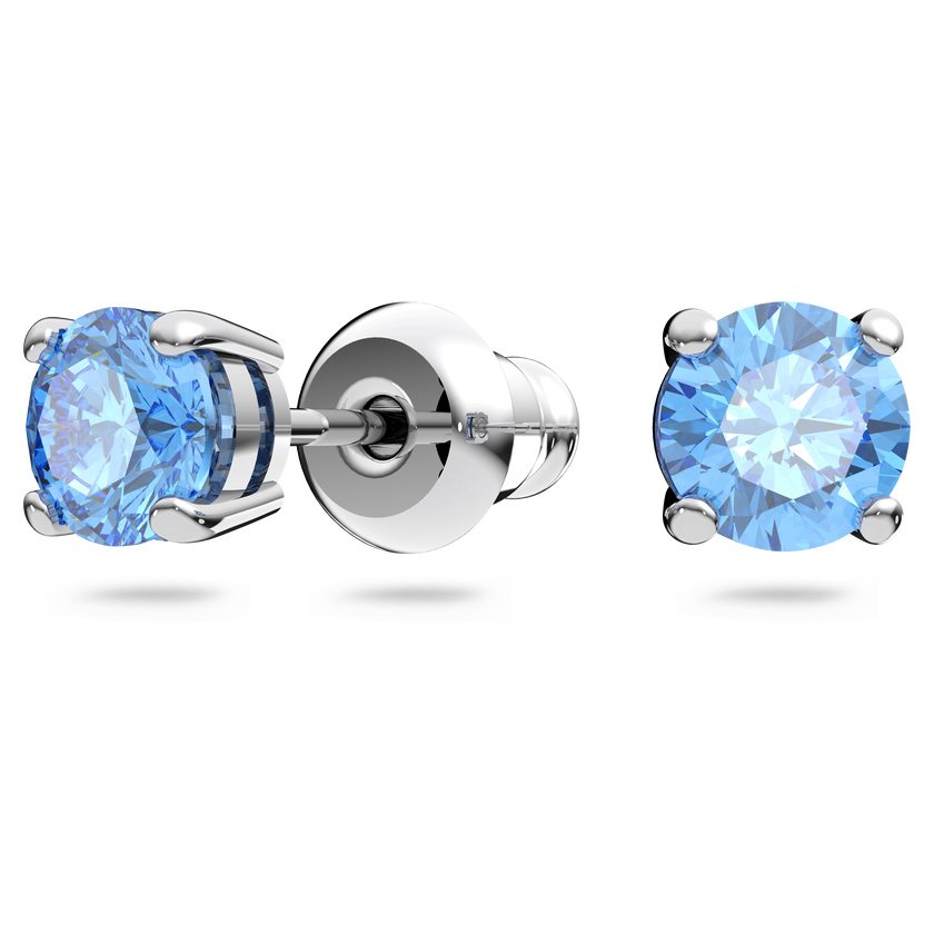swarovski طقم una، قطع مستدير، لون أزرق، طلاء روديوم