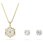 swarovski طقم magic، طقم  2 ، قطع متنوع، ندفة ثلج، لون أبيض، لمسة نهائية من الذهب عيار 18 قيراط