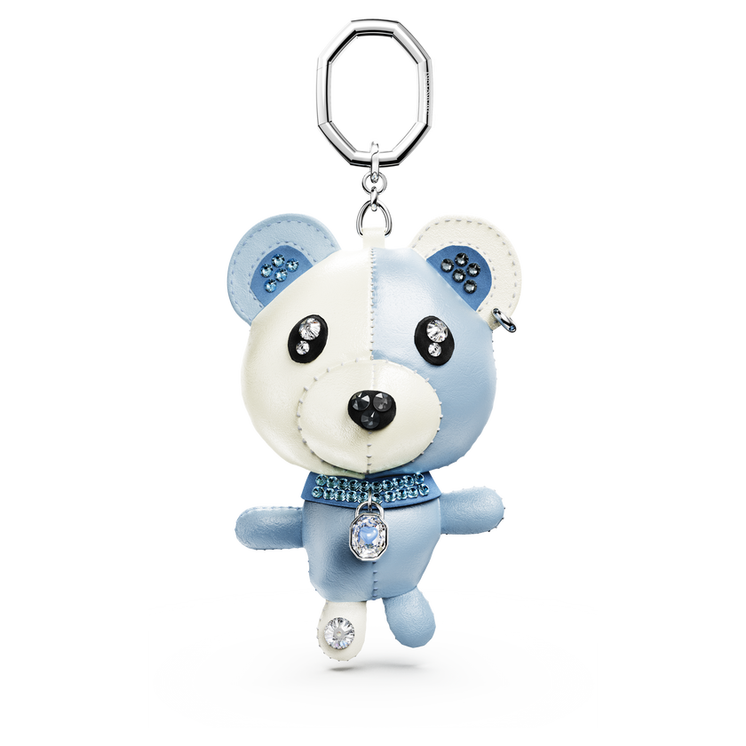 swarovski حلية الحقيبة teddy، شكل دب، لون أزرق، طلاء روديوم