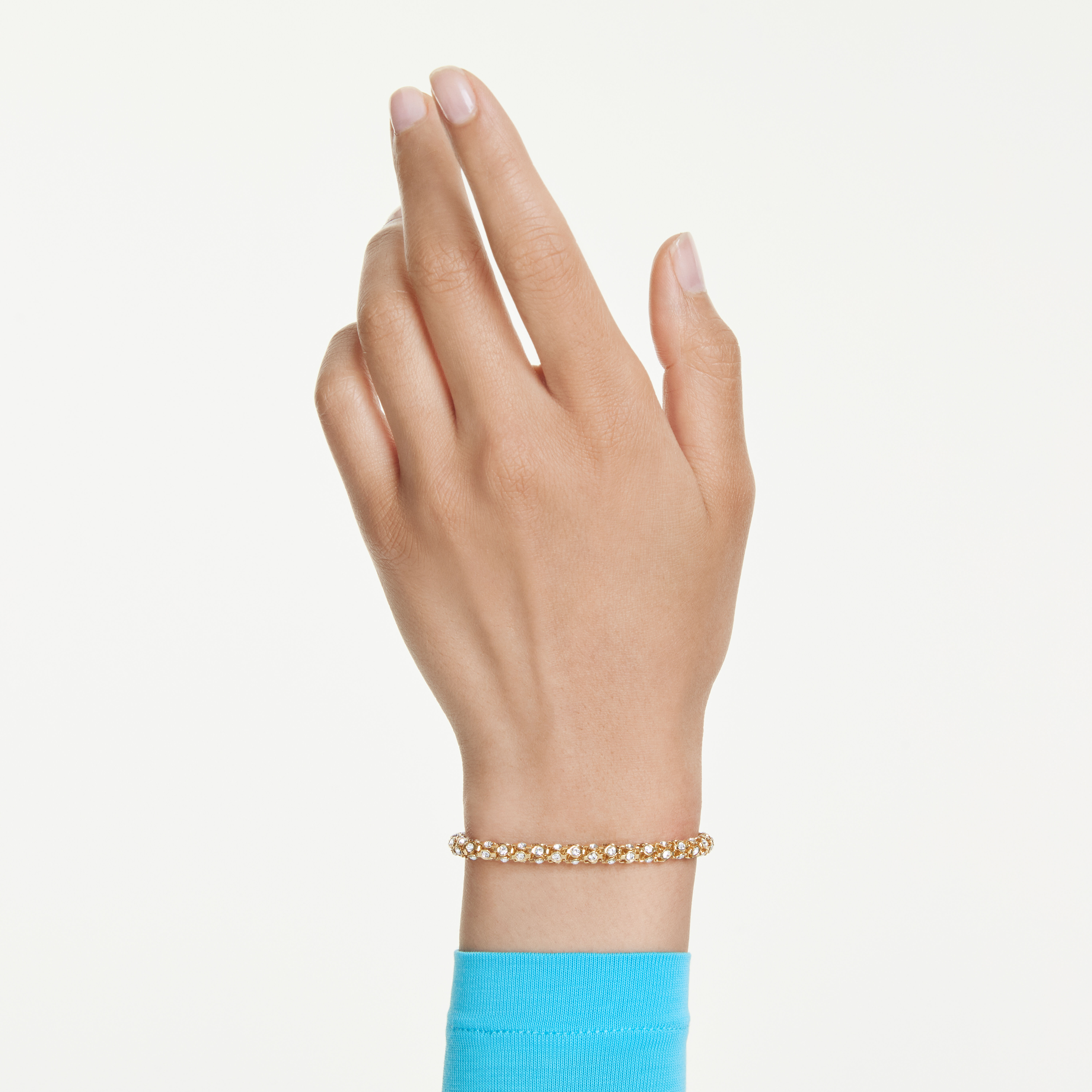 swarovski dextera bracelet  round cut  white  gold tone finish