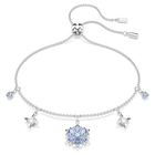 swarovski سوار magic، شكل ندفة ثلج، لون أزرق، طلاء روديوم