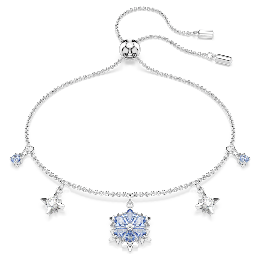 swarovski سوار magic، شكل ندفة ثلج، لون أزرق، طلاء روديوم
