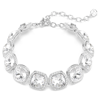 swarovski سوار una angelic، قطع كوشن، لون أبيض، طلاء روديوم