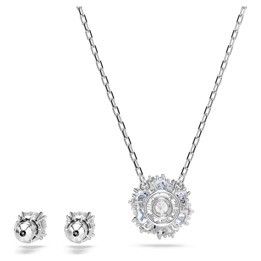 swarovski طقم idyllia، قطع متنوع، على شكل زهرة، لون أزرق، طلاء روديوم