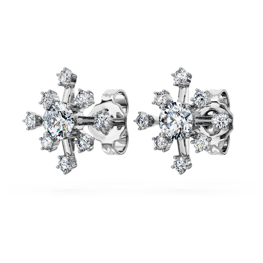 swarovski أقراط دبوسية galaxy، أحجار ألماس مُصنعة في المختبر بإجمالي 0 5 قيراط، ذهب أبيض عيار 18