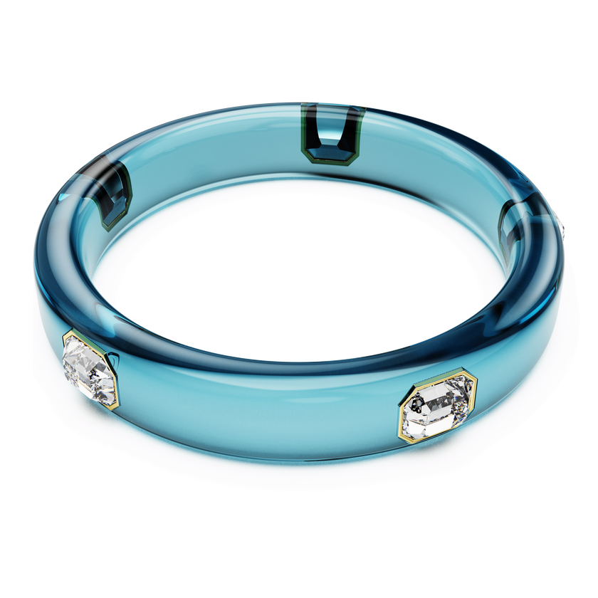 swarovski سوار dulcis، قطع مُثَمَّن، لون أزرق، طلاء باللون الذهبي
