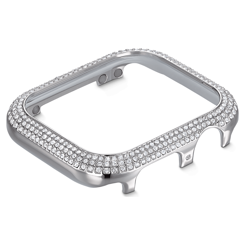 swarovski حافظة sparkling، متوافقة مع ساعة  apple إصدار 4 و5، 40 مم، لون فضي