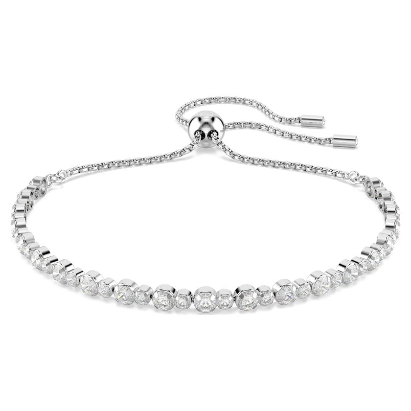 swarovski سوار matrix tennis، قطع مستدير متنوع، لون أبيض، طلاء روديوم
