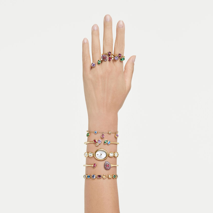 swarovski سوار sublima، قطع على شكل كمثرى، لون أحمر، لمسة نهائية من الذهب عيار 18 قيراط