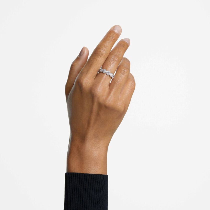 swarovski خاتم una angelic، قطع مُستدير، لون أبيض، طلاء روديوم