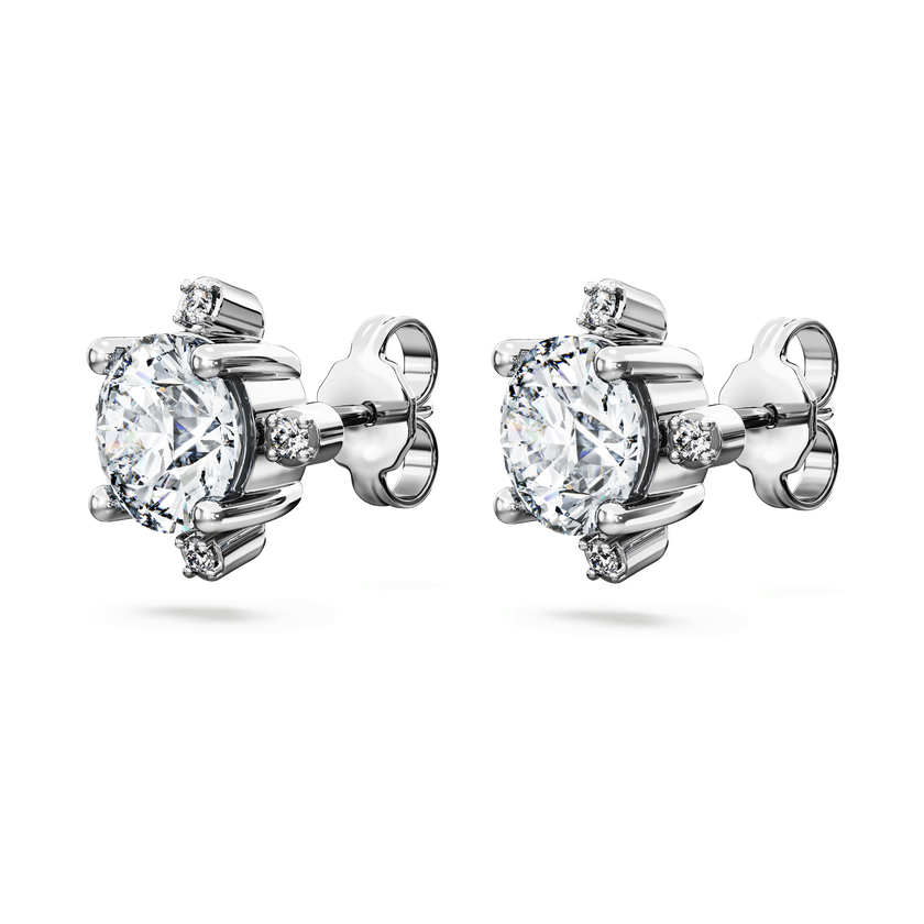 swarovski أقراط دبوسية galaxy، أحجار ألماس مُصنعة في المختبر بإجمالي 2 1 قيراط، ذهب أبيض عيار 18