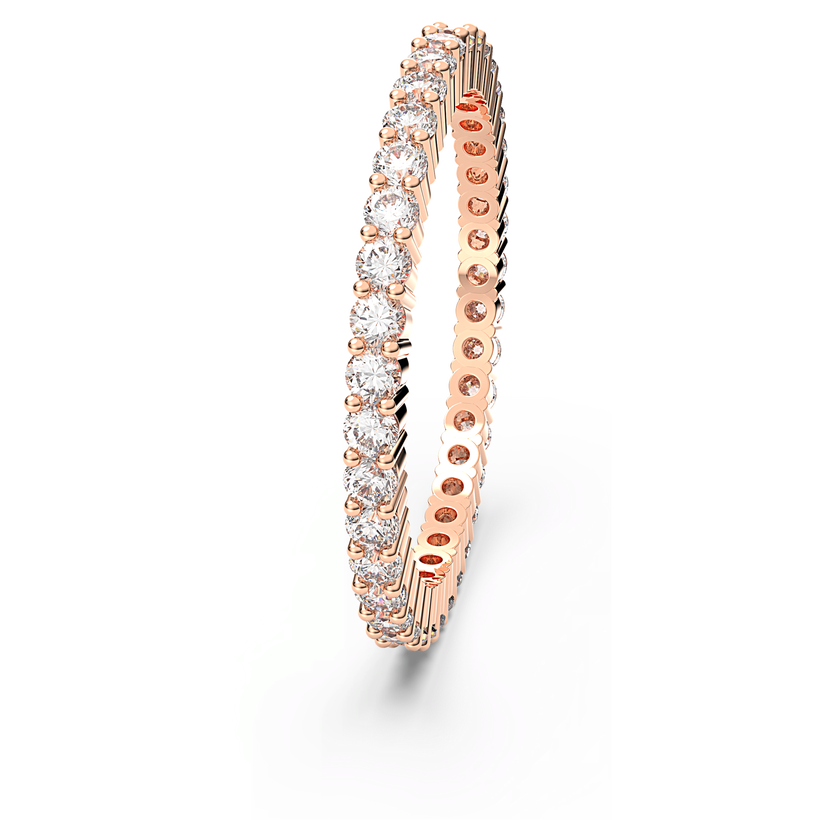 swarovski خاتم matrix vittore، قطع مُستدير، لون أبيض، لمسة نهائية من الذهب الوردي عيار 18 قيراط