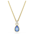swarovski قلادة chroma، قطع على شكل كمثرى، لون أزرق، لمسة نهائية من الذهب عيار 18 قيراط