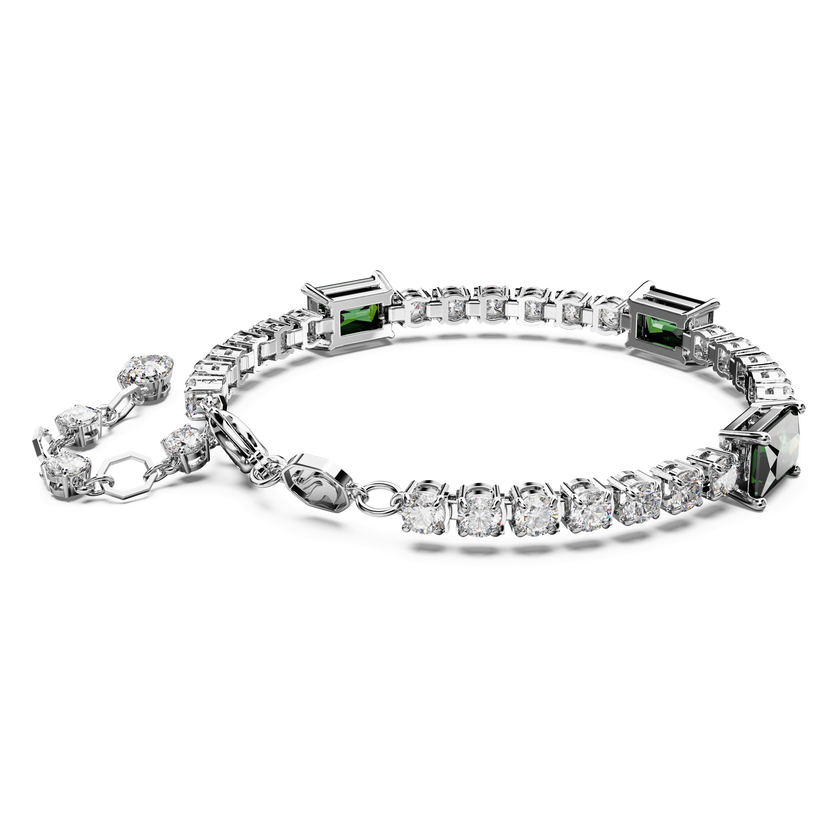 swarovski سوار matrix tennis، قطع متنوع، لون أخضر، طلاء روديوم