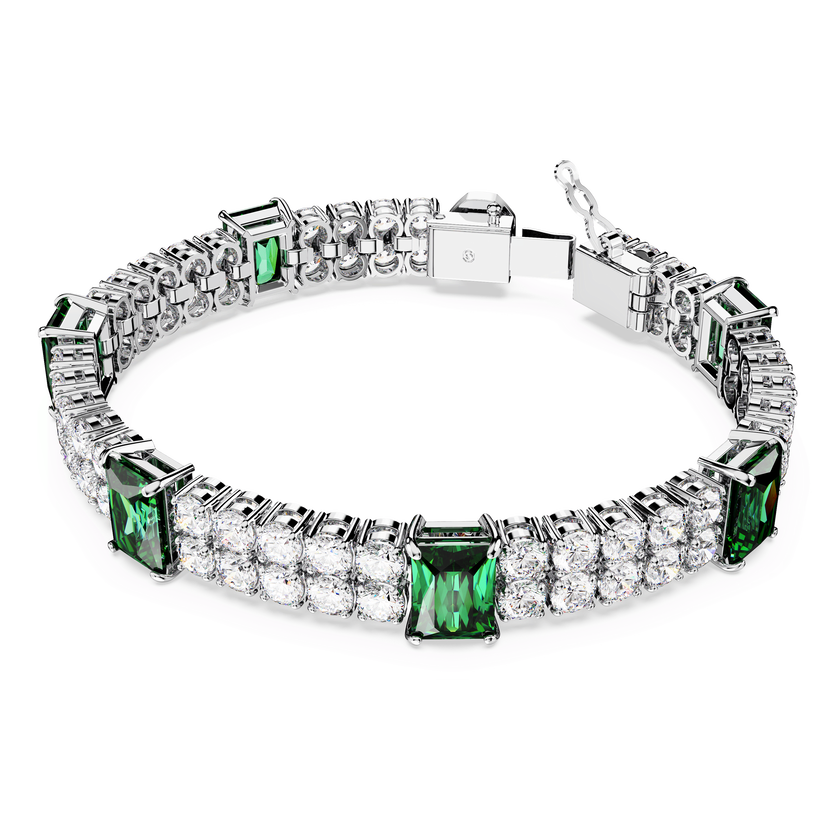 swarovski سوار matrix tennis، قطع متنوع، لون أخضر، طلاء روديوم