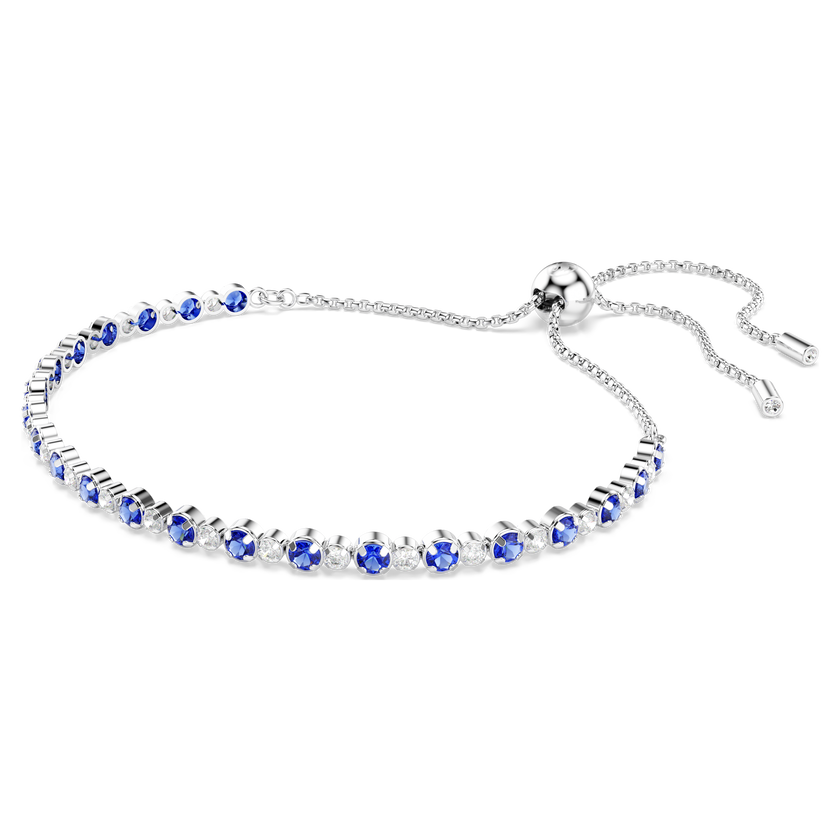 swarovski سوار matrix tennis، قطع مستدير متنوع، لون أزرق، طلاء روديوم