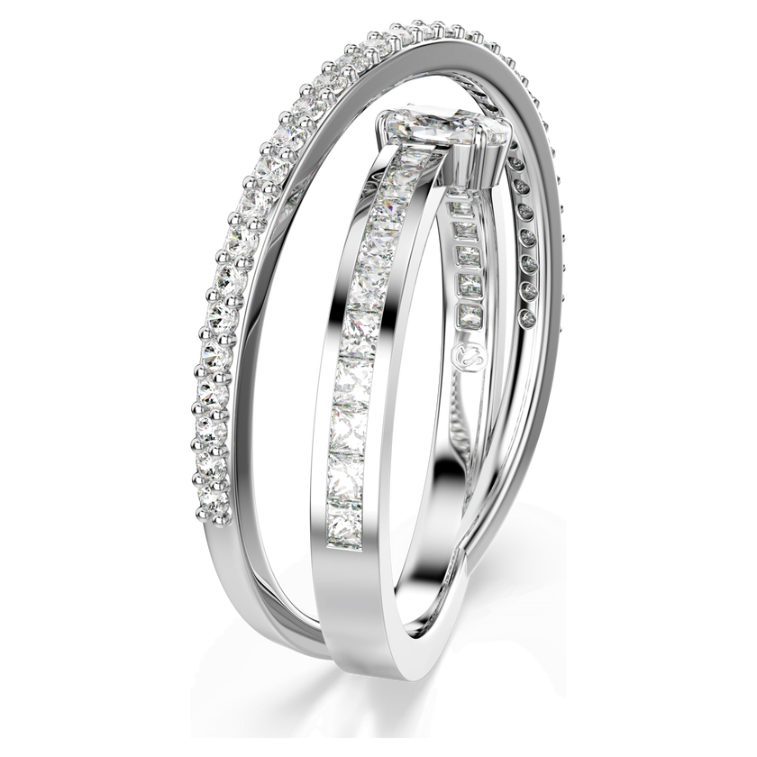 swarovski خاتم hyperbola، قطع متنوع، لون أبيض، طلاء روديوم