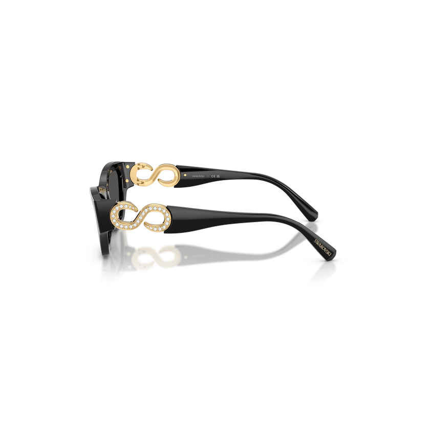 swarovski نظارات شمسية، شكل كات آي، sk6076، لون أسود