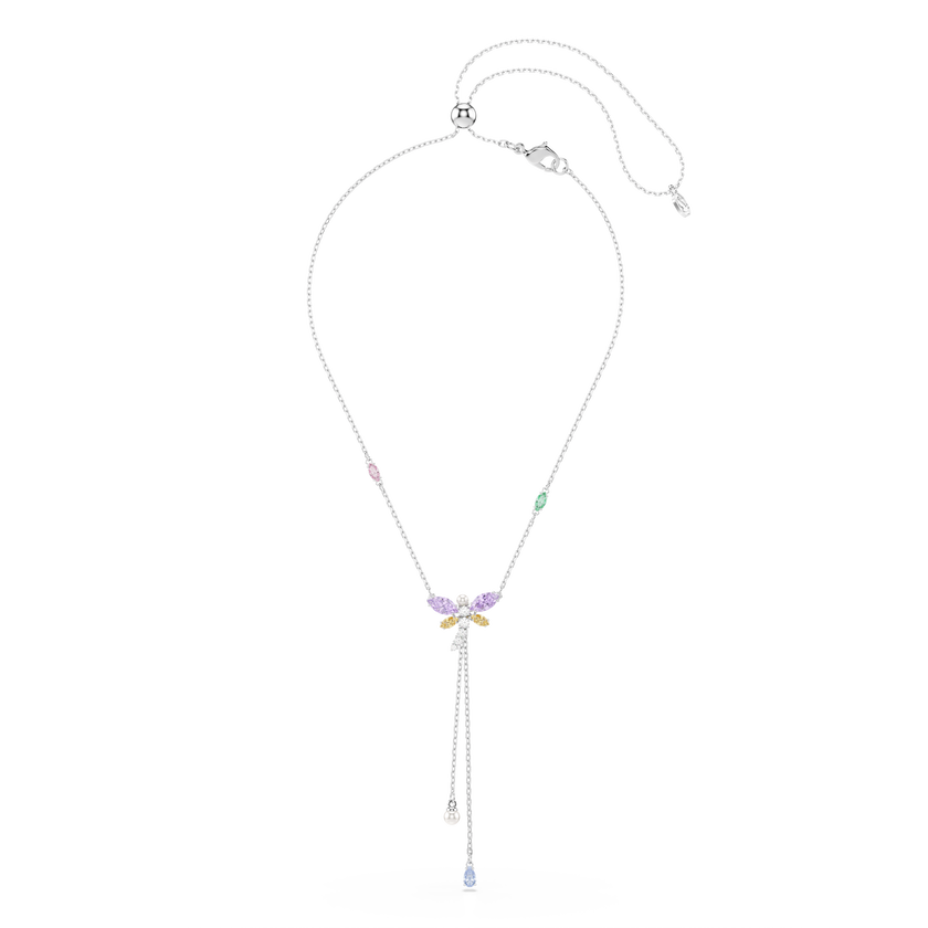 عقد ariana grande x swarovski على شكل حرف y، قطع متنوع، شكل يعسوب، ألوان متعددة، طلاء روديوم