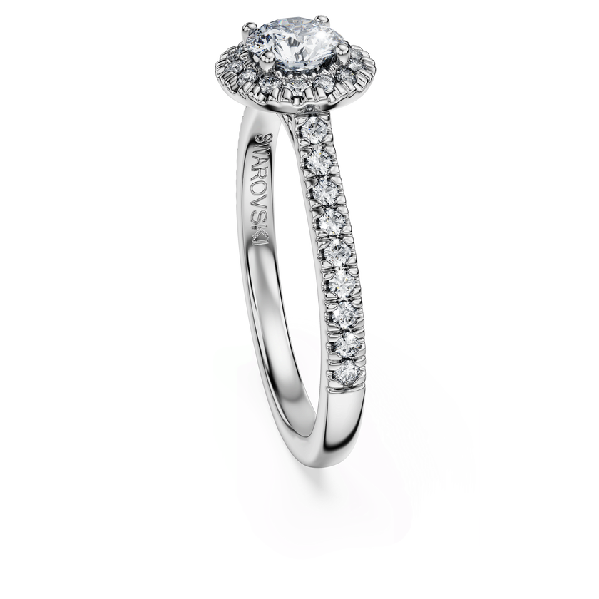 swarovski خاتم سوليتير eternity، أحجار ألماس مُصنعة في المختبر بإجمالي 0 8 قيراط، ذهب أبيض عيار 18
