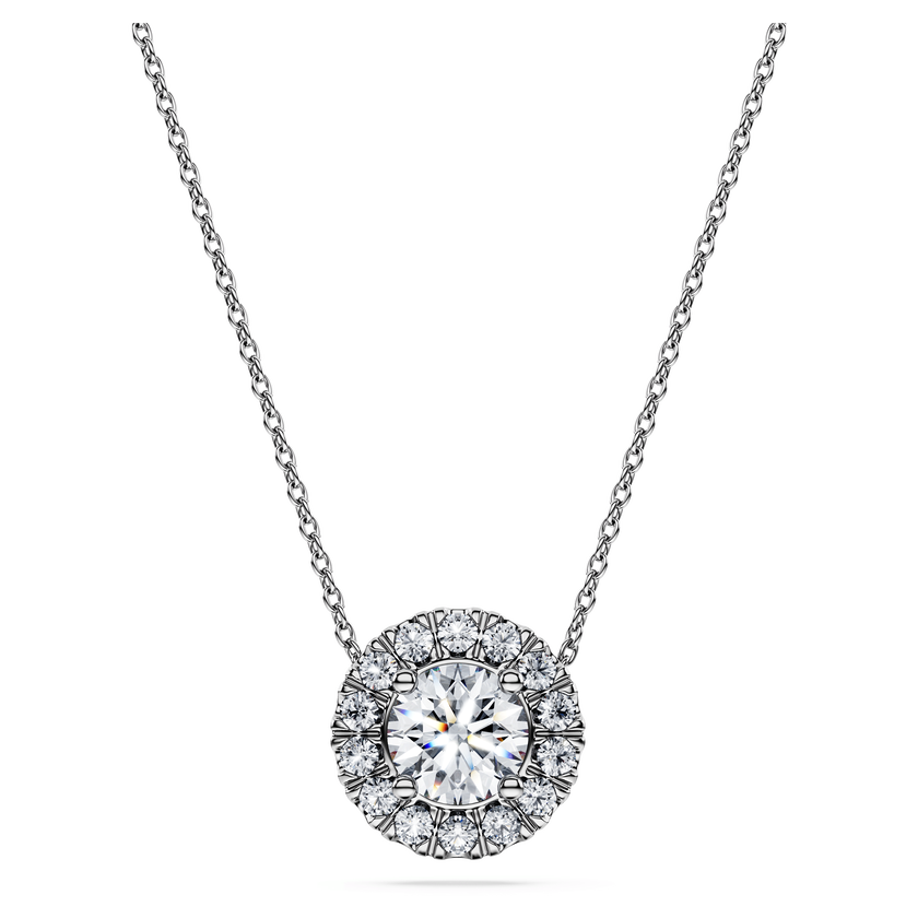 swarovski قلادة eternity، أحجار ألماس مُصنعة في المختبر بإجمالي 1 قيراط، فضة إسترليني، ذهب أبيض عيار 18