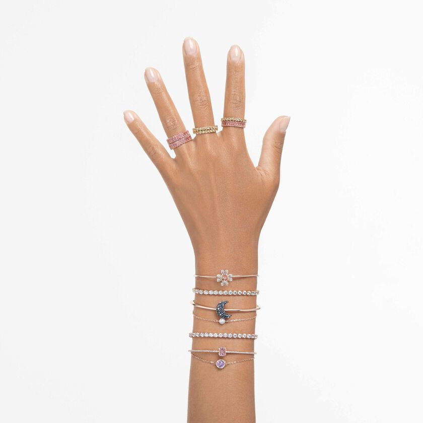 swarovski سوار تنس matrix، قطع مُستدير، لون أبيض، لمسة نهائية من الذهب الوردي عيار 18 قيراط