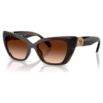 swarovski نظارة شمسية، شكل كات آي، sk6047، لون بني داكن