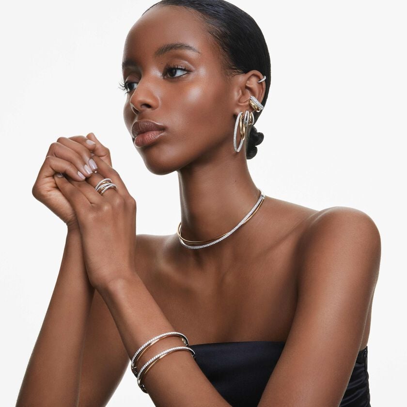 swarovski سوار hyperbola، قطع مستدير، لون أبيض، لمسة نهائية من معادن مختلطة