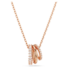 swarovski قلادة hyperbola، قطع متنوع، لون أبيض، طلاء باللون الذهبي الوردي