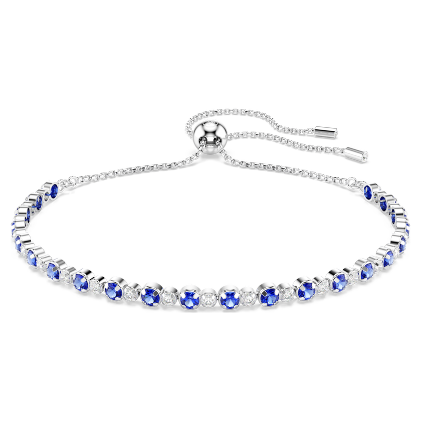 swarovski سوار matrix tennis، قطع مستدير متنوع، لون أزرق، طلاء روديوم