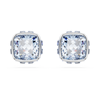 swarovski أقراط دبوسية birthstone، قطع مربع، شهر مارس، لون أزرق، طلاء روديوم
