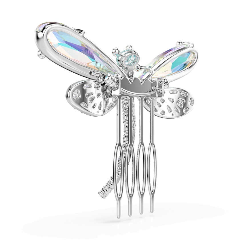 بروش وإكسسوار للشعر ariana grande x swarovski، قطع متنوع، شكل يعسوب، لون أخضر، طلاء روديوم